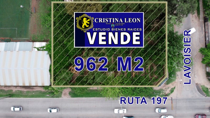 LOTE  ESQUINA 962 M2. SOBRE RUTA 197